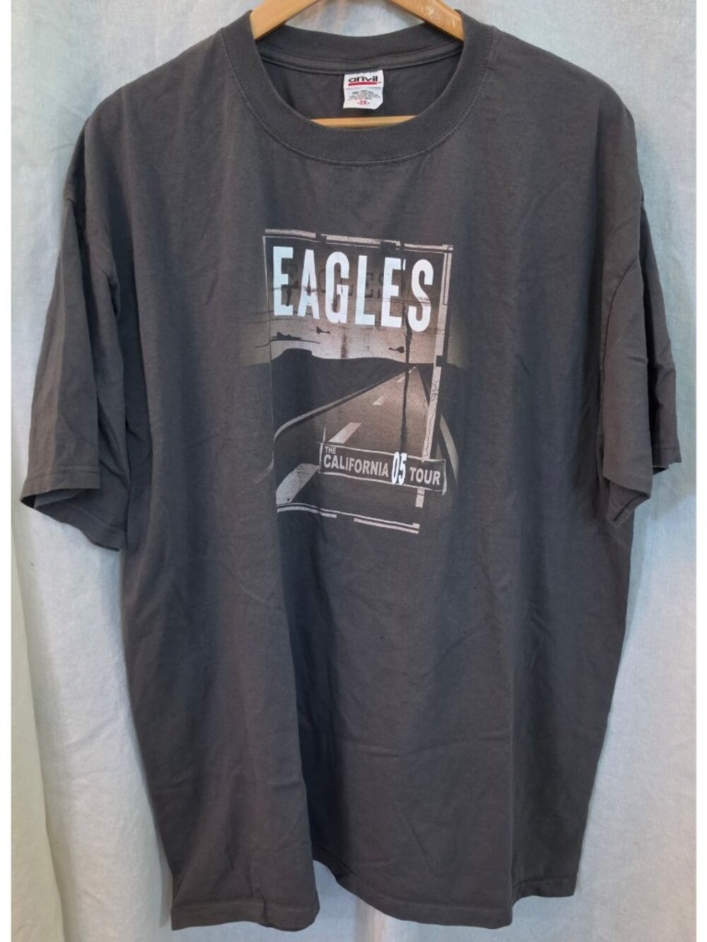 Eagles California 05 Tour T Shirt Adult 2XL Gray Double Sided Band Tee Anvil